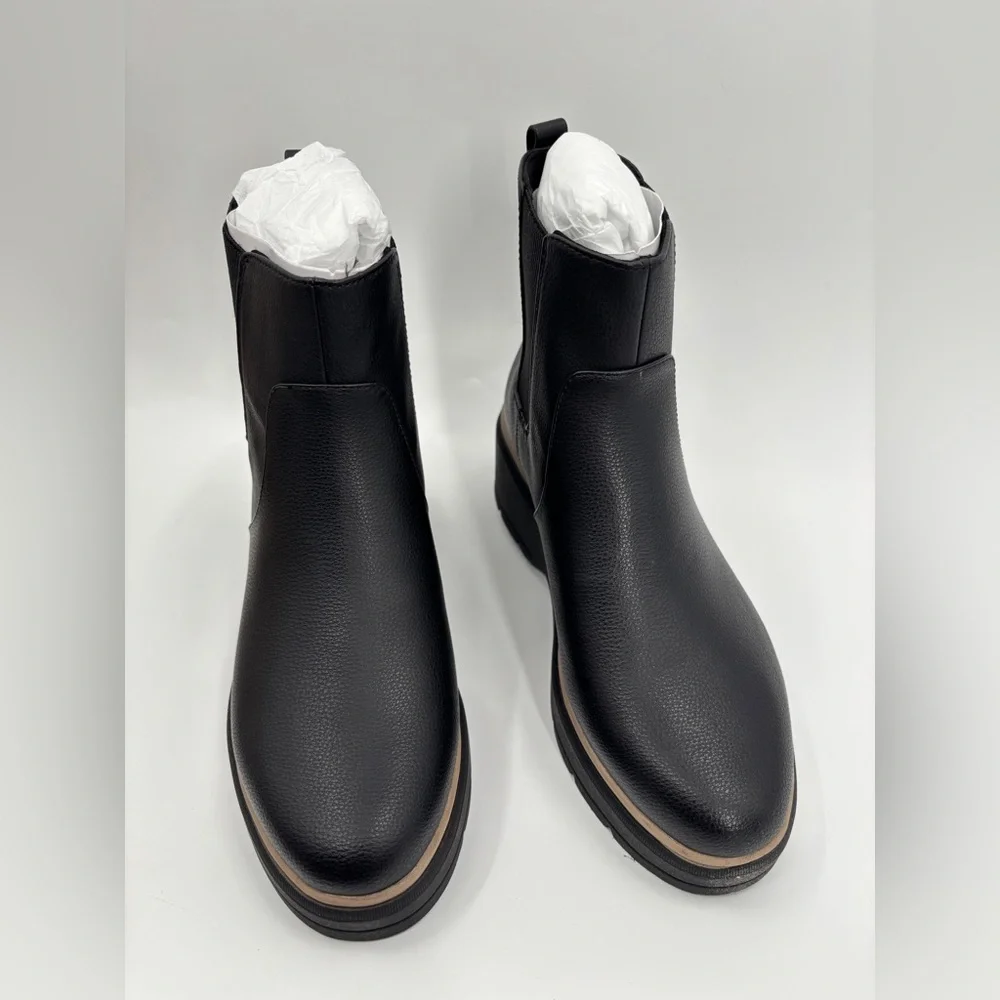 Dr. Scholl's Nice Day Max Chelsea Platform Boots Black Pebbled - Picture 4 of 7